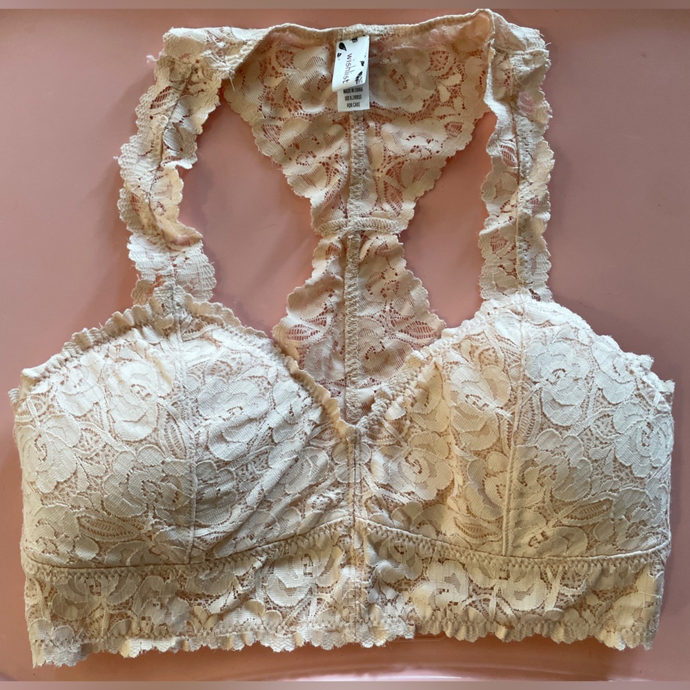 Wishlist Lace Bralette in BLUSH size small